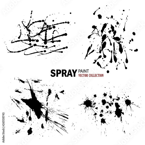 Cuadros en Lienzo Vector collection of paint splashes on white background