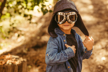 Wall Mural - Cute boy pilot