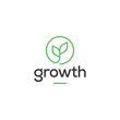 leaf growth logo design