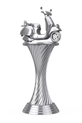 Poster - Silver Award Trophy Classic Vintage Retro or Electric Scooter. 3d Rendering