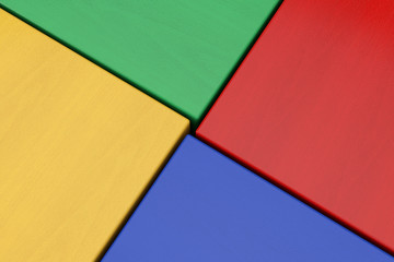 Leinwandbilder - Abstract Wooden Multicolour Cube Block Background. 3d Rendering