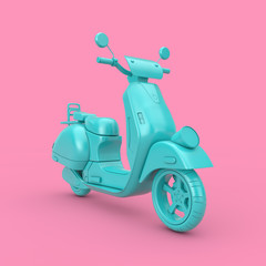 Poster - Blue Classic Vintage Retro or Electric Scooter Duotone. 3d Rendering