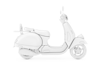 Poster - White Classic Vintage Retro or Electric Scooter in Clay Style Duotone. 3d Rendering