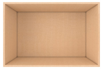 Aufkleber - Big Opened Empty Cardboard Paper Box. 3d Rendering