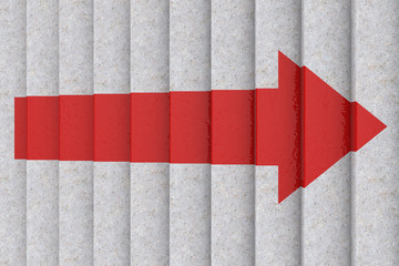 Aufkleber - Top View of Red Arrow on Step Stairs Up. 3d Rendering