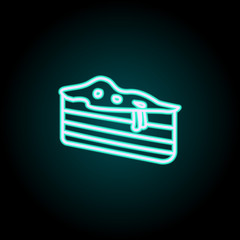 Aufkleber - piece of cake neon icon. Elements of fast food set. Simple icon for websites, web design, mobile app, info graphics
