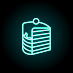 Aufkleber - piece of cake neon icon. Elements of fast food set. Simple icon for websites, web design, mobile app, info graphics