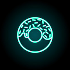 Poster - donut neon icon. Elements of fast food set. Simple icon for websites, web design, mobile app, info graphics