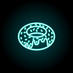 Poster - donut neon icon. Elements of fast food set. Simple icon for websites, web design, mobile app, info graphics