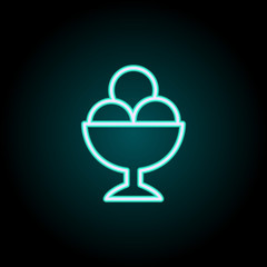 Aufkleber - ice-cream in glass neon icon. Elements of fast food set. Simple icon for websites, web design, mobile app, info graphics