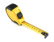 © New Africa - Metal measuring tape on white background. Construction tool
