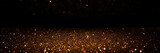 Fototapeta Tęcza - glitter vintage lights background. black and gold. de-focused