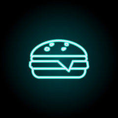 Aufkleber - burger neon icon. elements of fast food set. simple icon for websites, web design, mobile app, info 