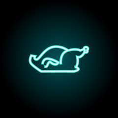 Poster - roasted chicken neon icon. Elements of fast food set. Simple icon for websites, web design, mobile app, info graphics