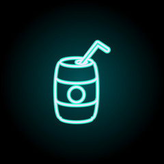 Aufkleber - juice in jar neon icon. Elements of fast food set. Simple icon for websites, web design, mobile app, info graphics