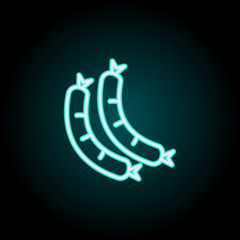 Aufkleber - sausages neon icon. Elements of fast food set. Simple icon for websites, web design, mobile app, info graphics