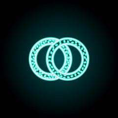 Aufkleber - bagel neon icon. Elements of fast food set. Simple icon for websites, web design, mobile app, info graphics