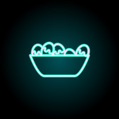 Aufkleber - boiled eggs in plate neon icon. Elements of fast food set. Simple icon for websites, web design, mobile app, info graphics