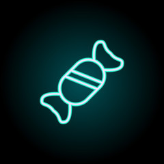 Poster - candy neon icon. Elements of fast food set. Simple icon for websites, web design, mobile app, info graphics