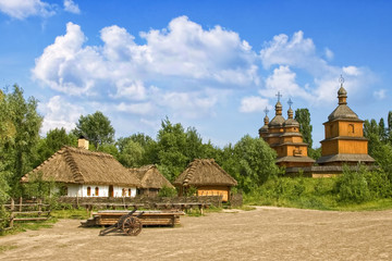 old wooden church on the hill