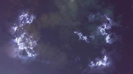 Wall Mural - Illustration of glowing flicker navy blue nebula and stars