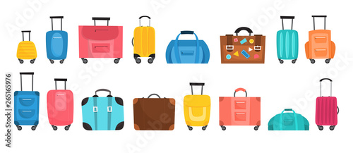 Fotografía Baggage for travel set. Big collection of various suitcase