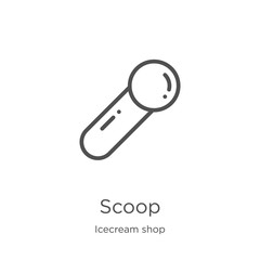 Wall Mural - scoop icon vector from icecream shop collection. Thin line scoop outline icon vector illustration. Outline, thin line scoop icon for website design and mobile, app development.