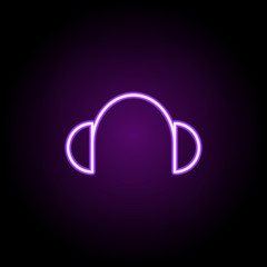 Poster - headphones neon icon. Elements of media, press set. Simple icon for websites, web design, mobile app, info graphics