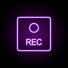 Aufkleber - record button neon icon. elements of media, press set. simple icon for websites, web design, mobile 