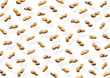 lying peanuts on a white background