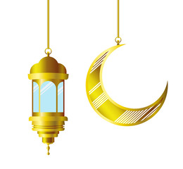 Wall Mural - ramadan kareem lantern and moon hanging