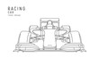 © YarM - Racing car linear illustration with racer inside