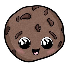 illustration of sweet chocolate chip cookie