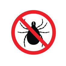 Tick Parasite Warning Sign. Epidemic. Human Mite Parasite. Mite Parasites.