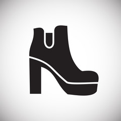 Poster - shoe icon on background for graphic and web design. simple vector sign. internet concept symbol for 