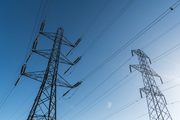 high voltage power transmission tower