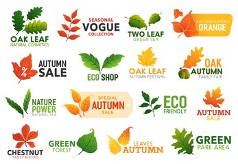 Sticker - Gree eco leaf, food and seasonal promo icons