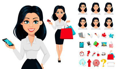 Sticker - Concept of modern young business woman