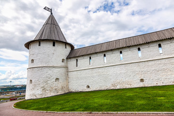 Poster - White stone tower with wooden roof in Kazan Kremlin