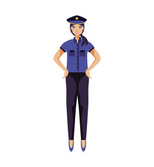 Wall Mural - police officer female avatar character