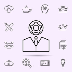 Sticker - business thinking icon. Universal set of web mix for website design and development, app development