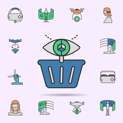 Poster -  virtual shopping colored neon icon. Elements of virtual reality set. Simple icon for websites, web design, mobile app, info graphics