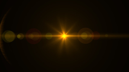 Wall Mural - lens flare light over black background. easy to add overlay or screen filter over photos