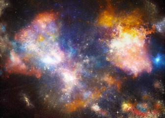 Canvas Print - unique artistic colorful beautiful nebula galaxy background
