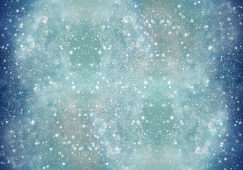 Poster - colorful space nebula, for use with projects on science, research, and education.