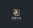 luxury oryx logo design template