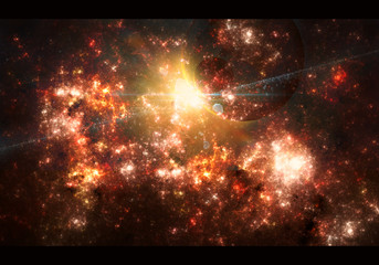 Wall Mural - abstract artistic glowing bright colorful nebula galaxy background