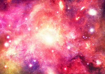 Poster - Artistic Abstract Colorful Nebula Galaxy In Deep Space Universe