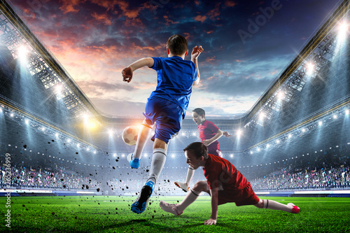 Little soccer champions. Mixed media