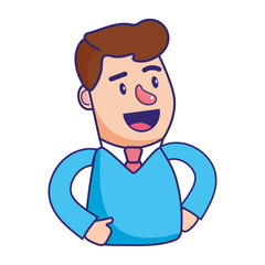 Sticker - cute man cartoon